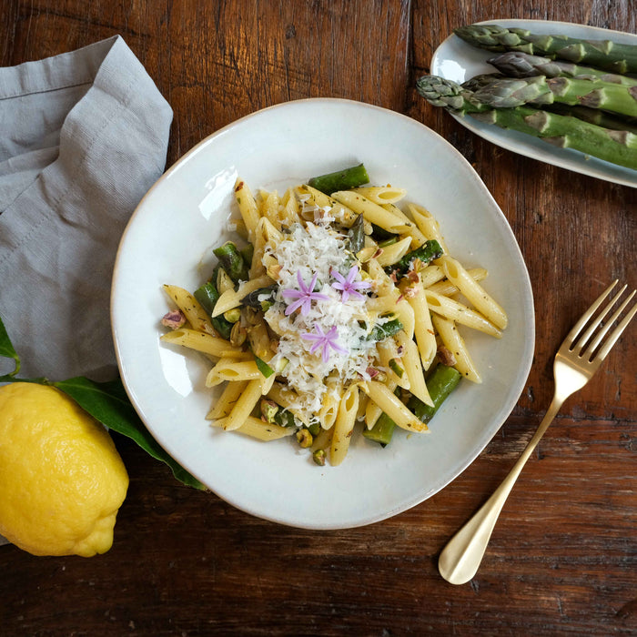 Spargel-Zitronen-Pasta (grüner Spargel)