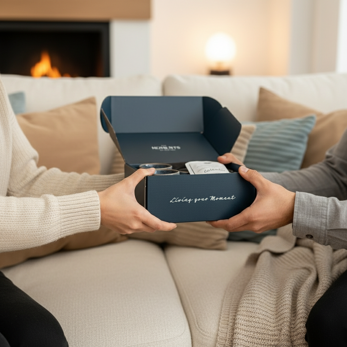 Personalisierte Geschenkbox: Espressobecher HUNTER GREEN & Kaffeebohnen