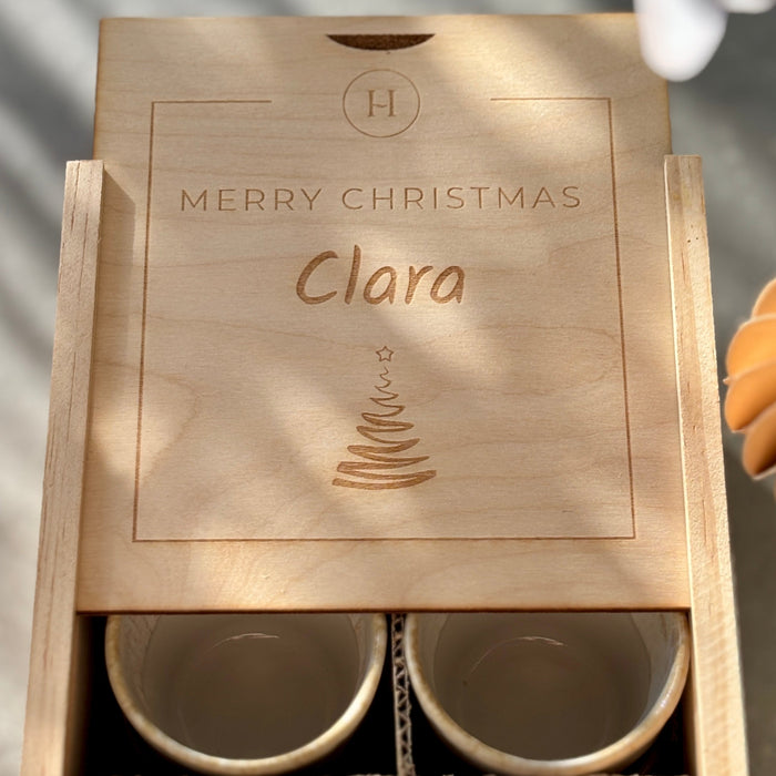 Geschenkbox Espresso Becher - Merry Christmas 1 PERSONALISIERT