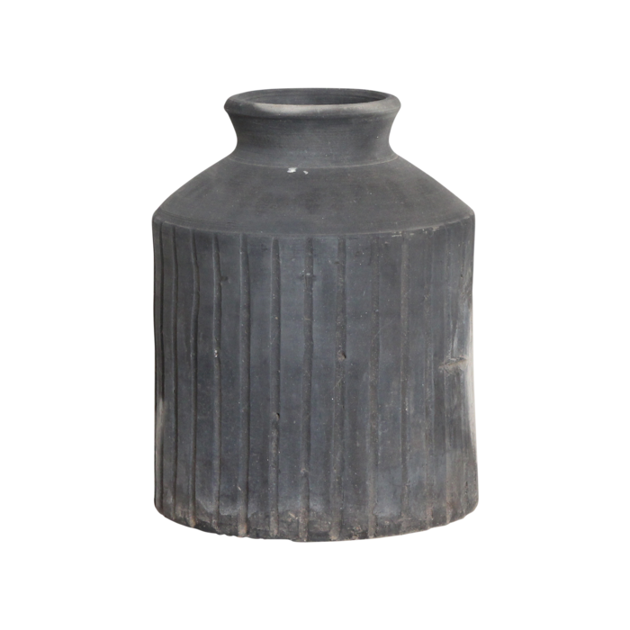 Graue Vase aus Keramik - schlank