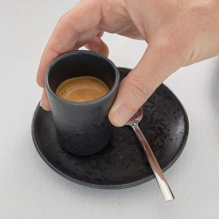 Espresso Becher Set mit Untertasse - Kollektion Black Stone