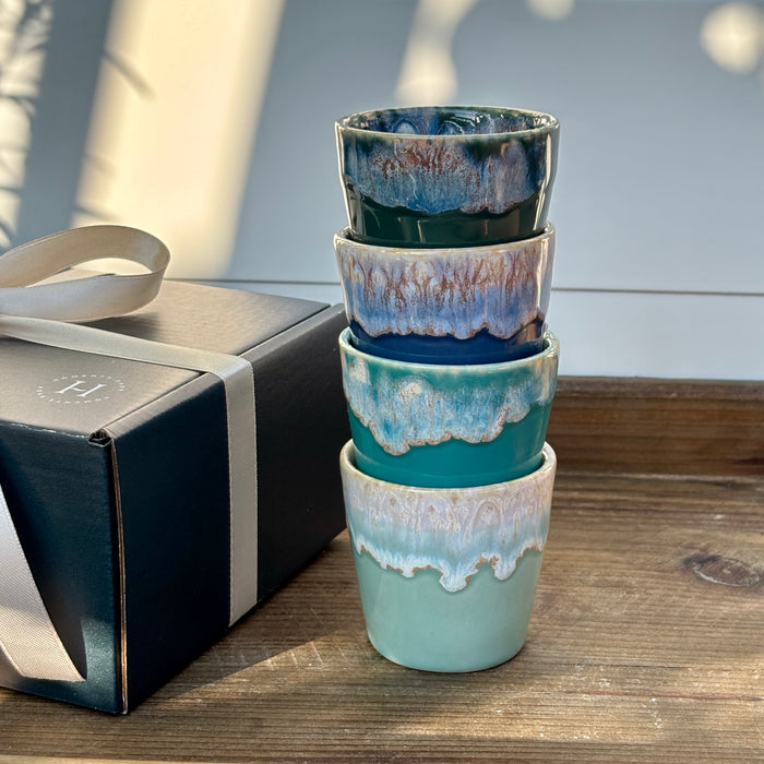 Geschenkbox 4 Grespresso Espressobecher - Shades of Aqua
