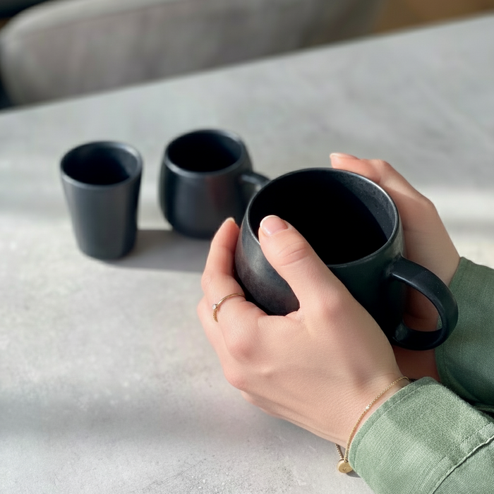Tasse für Tee, Kaffee, Cappuccino  - Kollektion Black Stone
