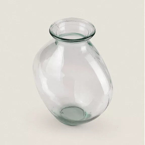 Bauchige Vase aus  transparentem  Glas - 37cm