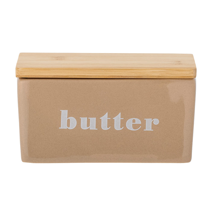 Kleine Butterdose aus Keramik mit Bambusdeckel - Hanyu