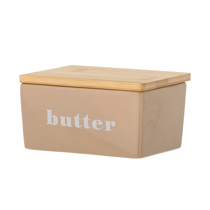 Kleine Butterdose aus Keramik mit Bambusdeckel - Hanyu
