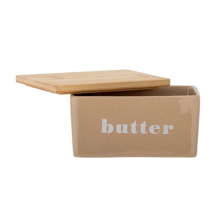 Kleine Butterdose aus Keramik mit Bambusdeckel - Hanyu