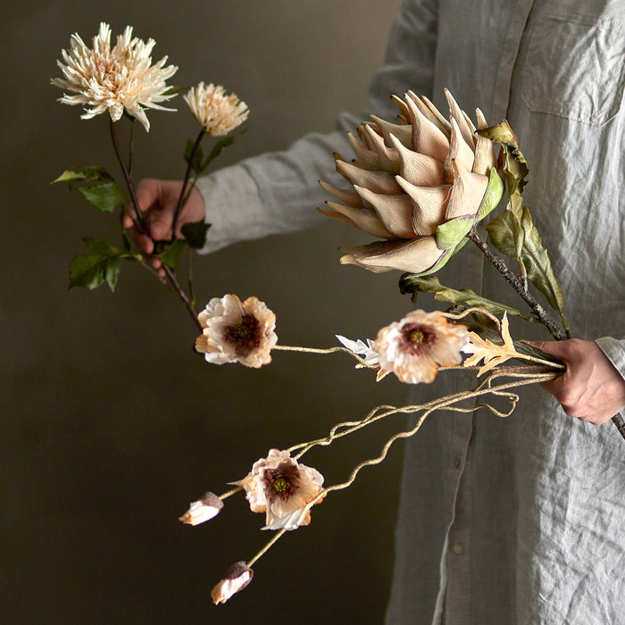 Kunstblume Poppy Stiel, Natur