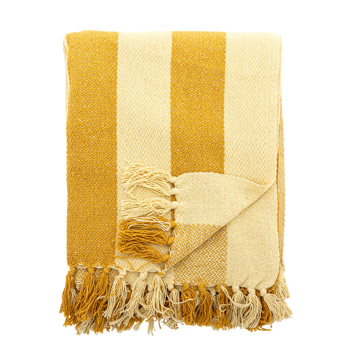 Wohndecke aus Baumwolle – Frello - gewebtes Plaid mit Fransen