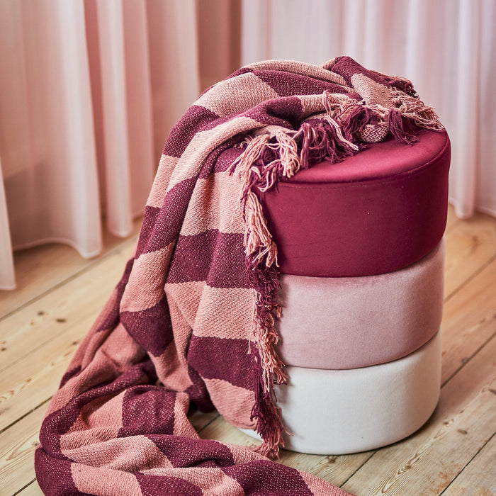 Wohndecke aus Baumwolle – Frello - gewebtes Plaid mit Fransen