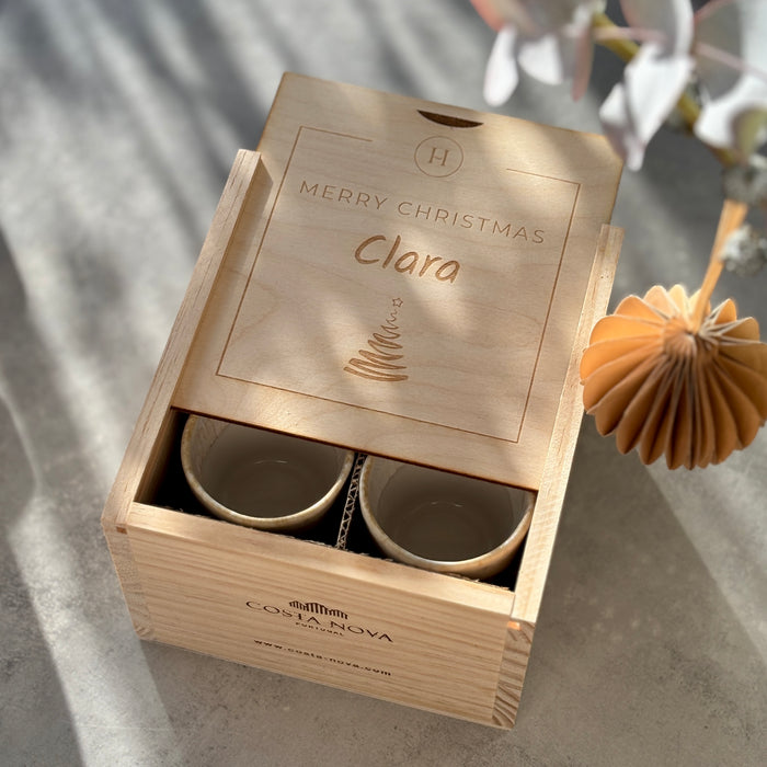 Geschenkbox Espresso Becher - Merry Christmas 1 PERSONALISIERT