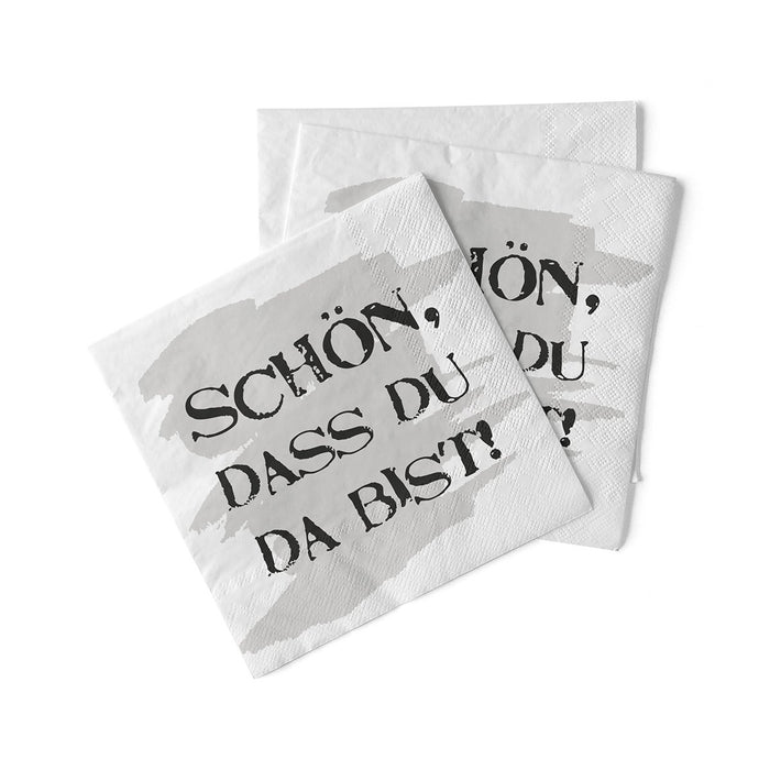 Papierserviette  "Schön, dass du da bist!"