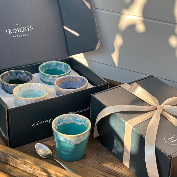 Geschenkbox 4 Grespresso Espressobecher - Shades of Aqua