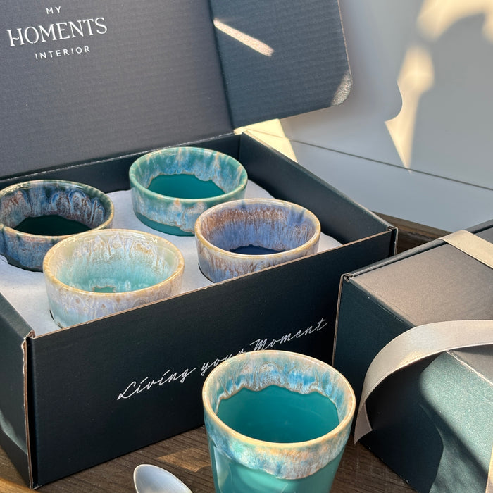 Geschenkbox 4 Grespresso Espressobecher - Shades of Aqua