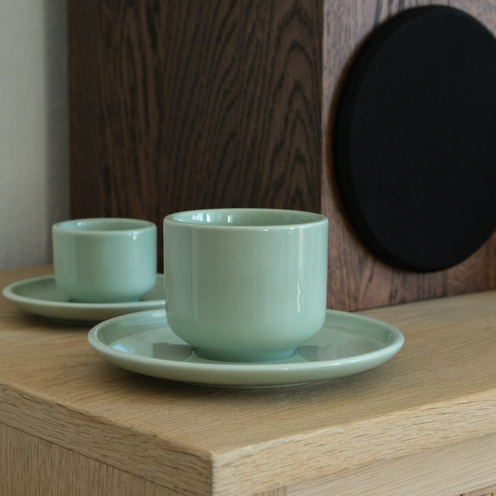 Porzellan Cappuccino-Duo Magnolia | Pistachio