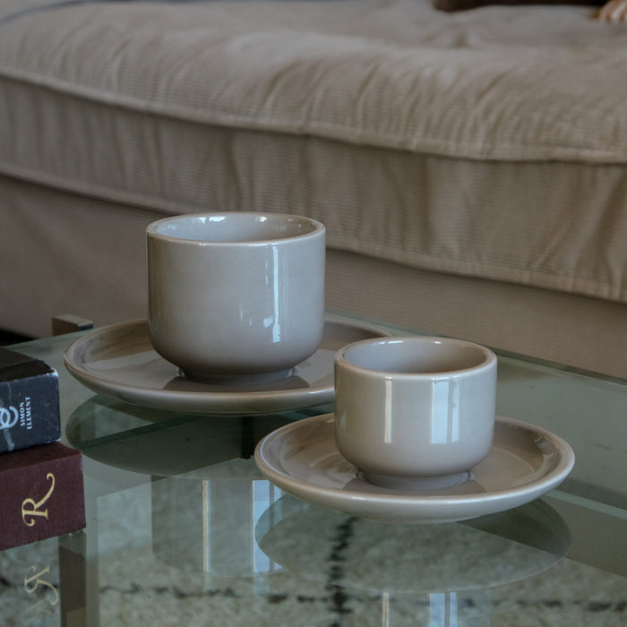 Porzellan Espresso-Duo Magnolia | Greige