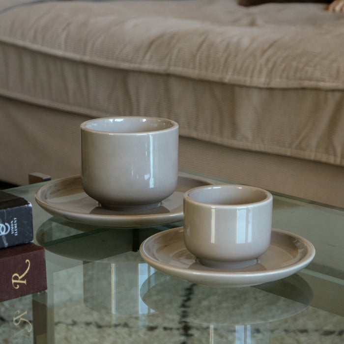 Porzellan Cappuccino-Duo Magnolia | Greige
