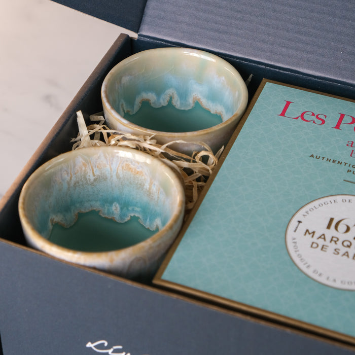 Geschenkbox Espressobecher & Kekse | Aqua