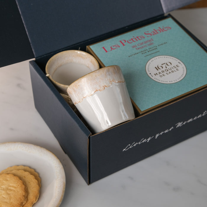 Geschenkbox Espressobecher & Kekse | White