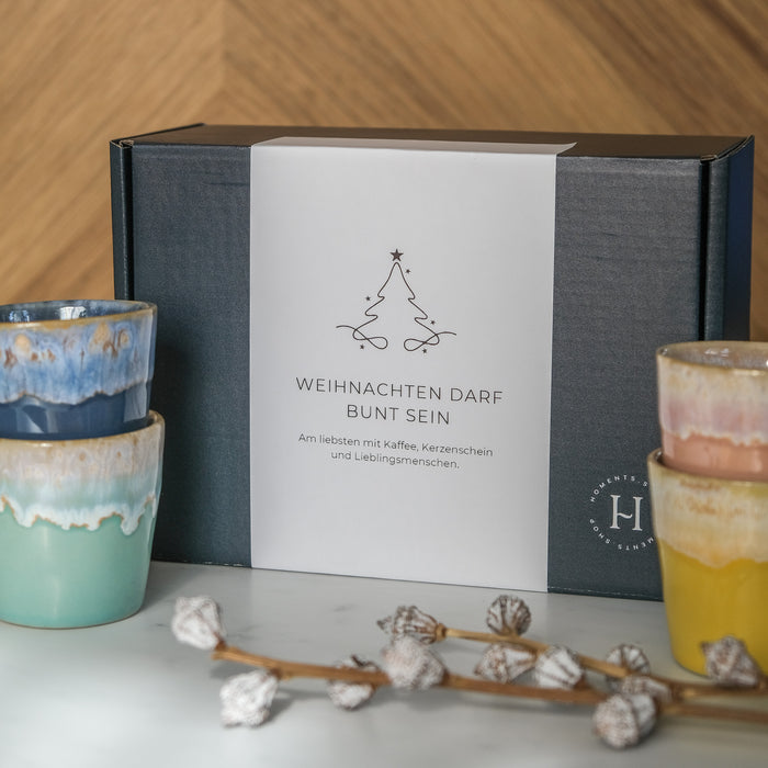 Geschenkbox Espressobecher & Kekse | Aqua