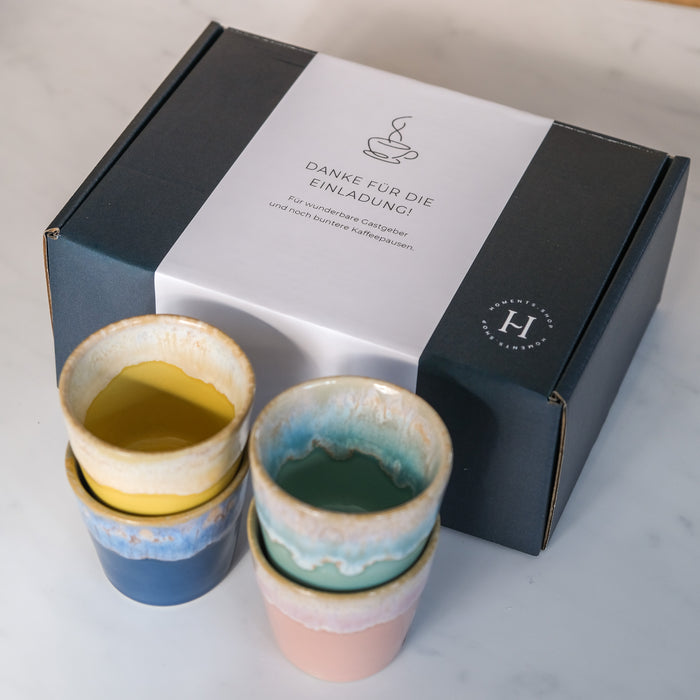Geschenkbox Espressobecher & Kekse | Aqua