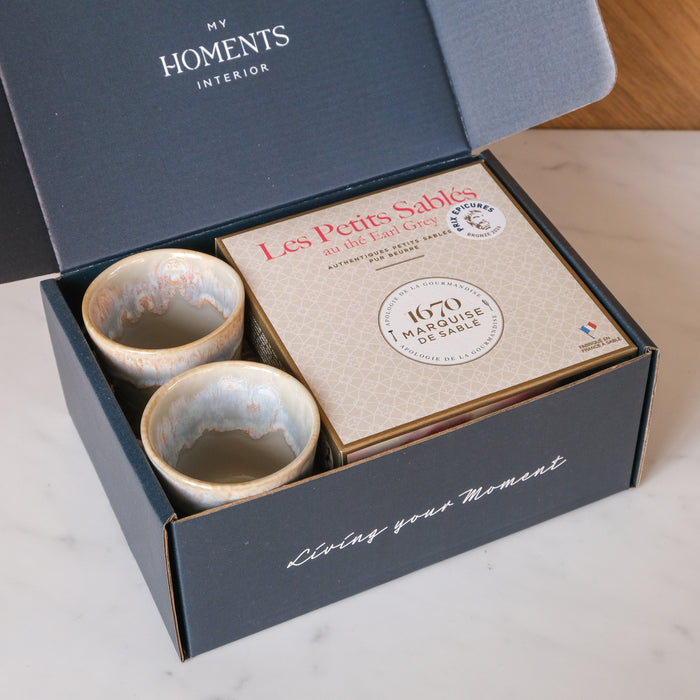 Geschenkbox Espressobecher & Kekse | Grey