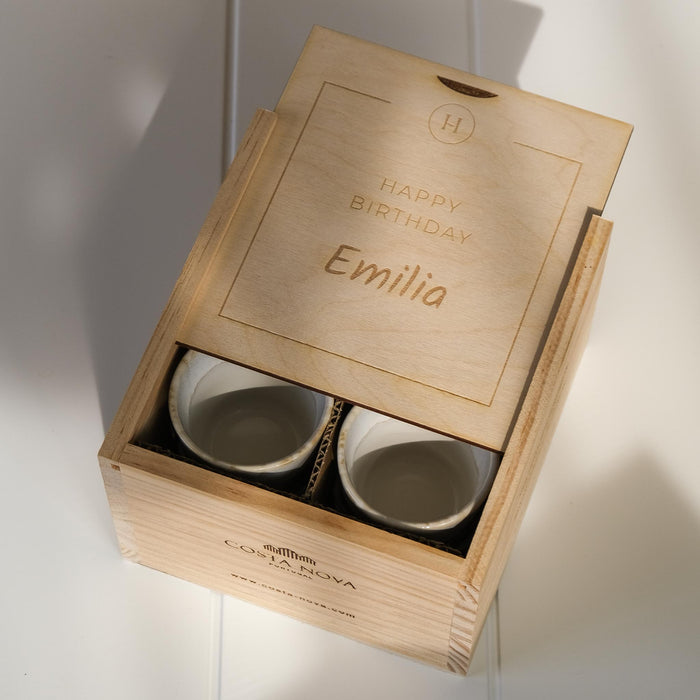 Geschenkbox Espresso Becher - Happy Birthday PERSONALISIERT