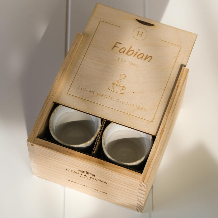 Geschenkbox Espresso Becher  - Geburtsjahr PERSONALISIERT