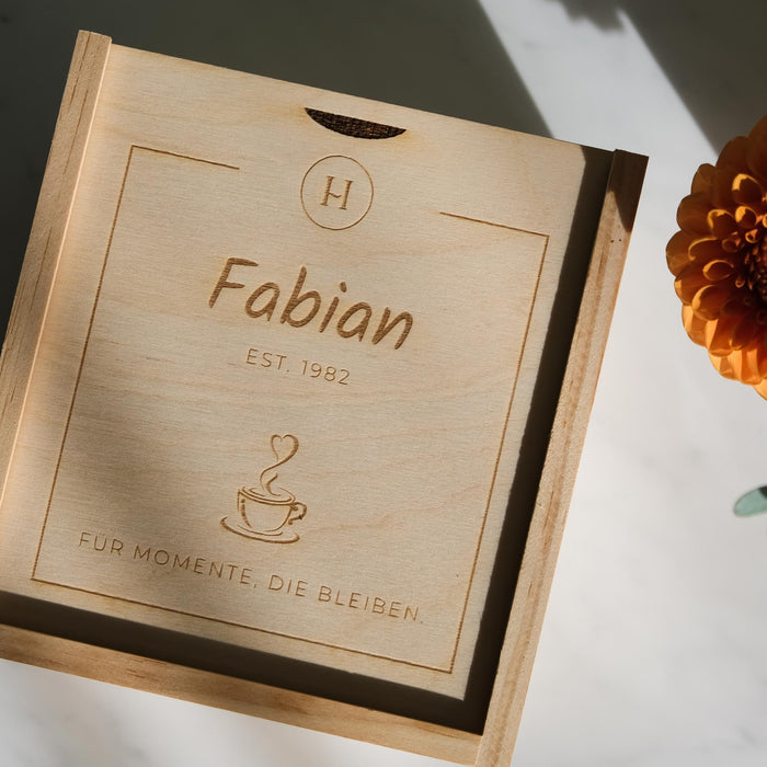 Geschenkbox Espresso Becher  - Geburtsjahr PERSONALISIERT