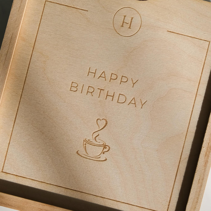 Geschenkbox Espresso Becher  - Happy Birthday