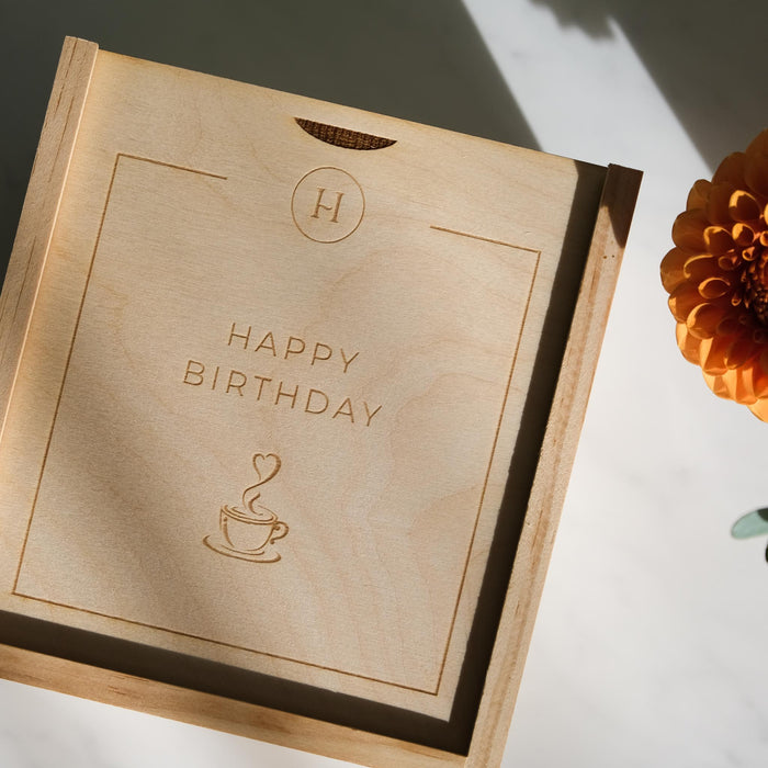 Geschenkbox Espresso Becher  - Happy Birthday