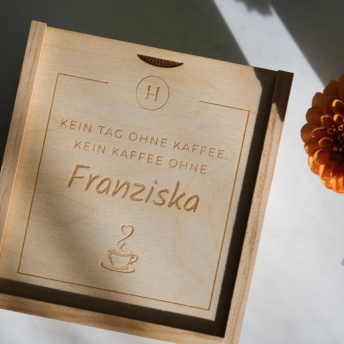 Geschenkbox Espresso Becher  - Kein Kaffee ohne "Lieblingsmensch" PERSONALISIERT