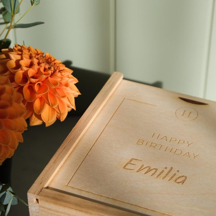 Geschenkbox Espresso Becher - Happy Birthday PERSONALISIERT