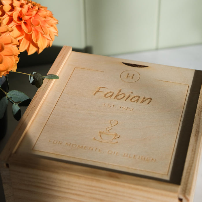 Geschenkbox Espresso Becher  - Geburtsjahr PERSONALISIERT