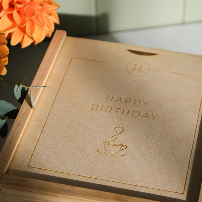 Geschenkbox Espresso Becher  - Happy Birthday