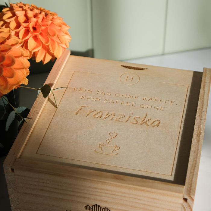 Geschenkbox Espresso Becher  - Kein Kaffee ohne "Lieblingsmensch" PERSONALISIERT
