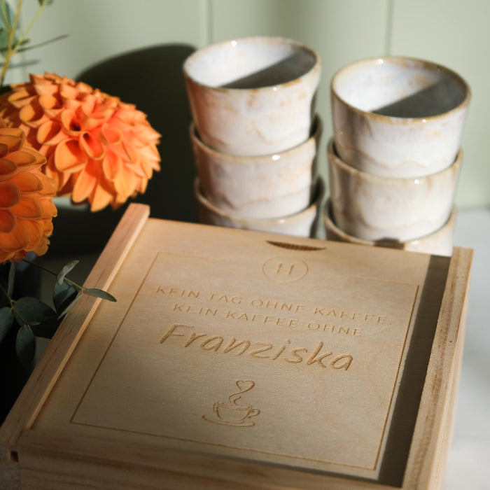 Geschenkbox Espresso Becher  - Kein Kaffee ohne "Lieblingsmensch" PERSONALISIERT