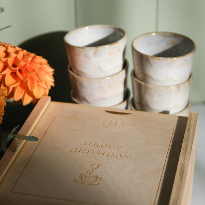 Geschenkbox Espresso Becher  - Happy Birthday