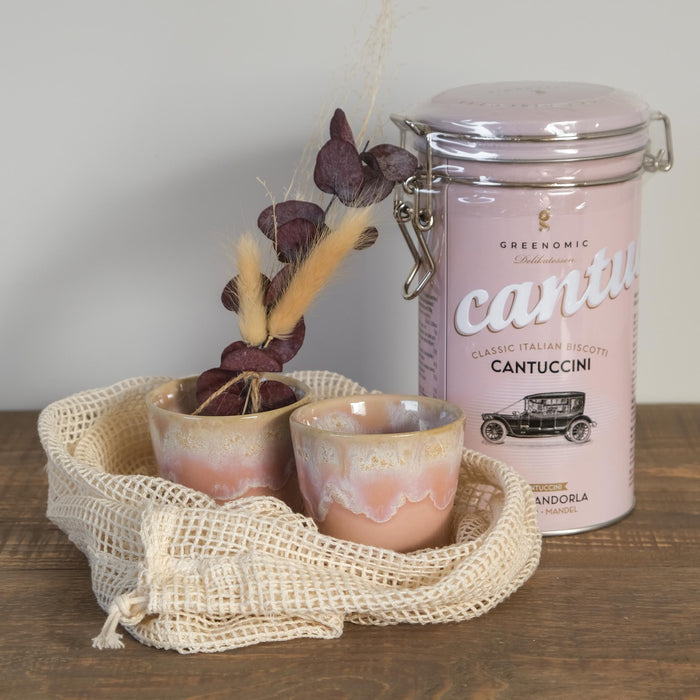 Coffee & Cantuccini "Pink" - Espresso Geschenkset