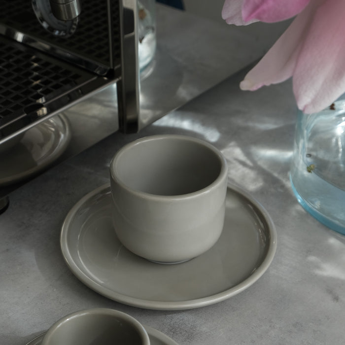 Porzellan Kaffee-Duo Magnolia | Greige