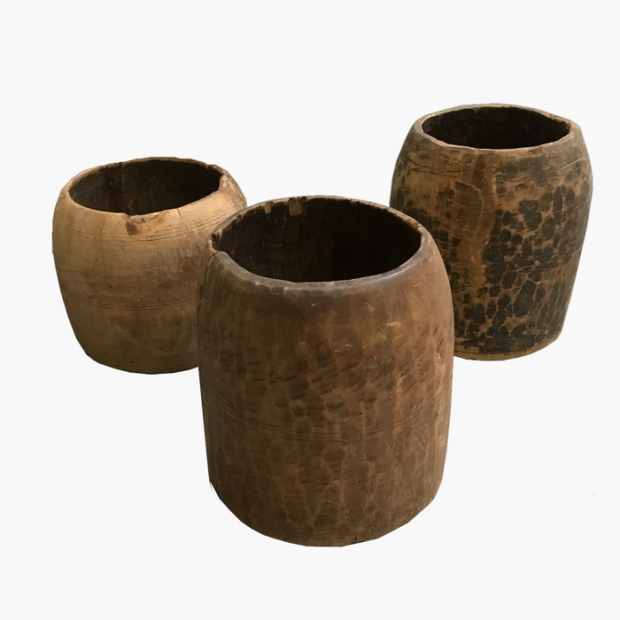Dekorativer Behälter / Vase aus Holz