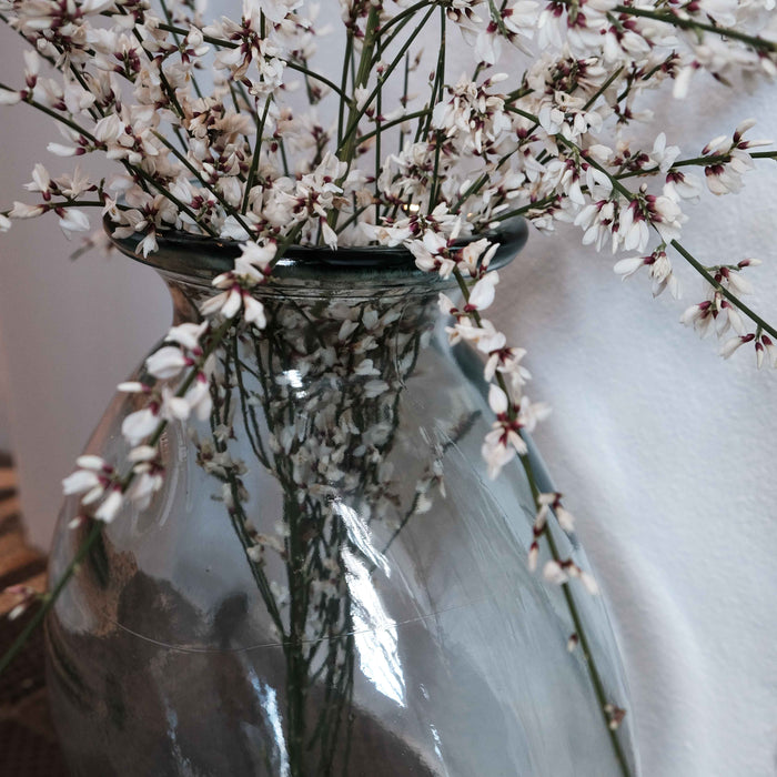 Bauchige Vase aus  transparentem  Glas - 37cm