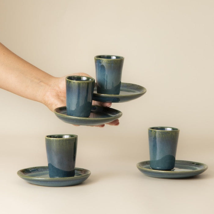 Espresso Becher Set mit Untertasse - Kollektion Amazonia