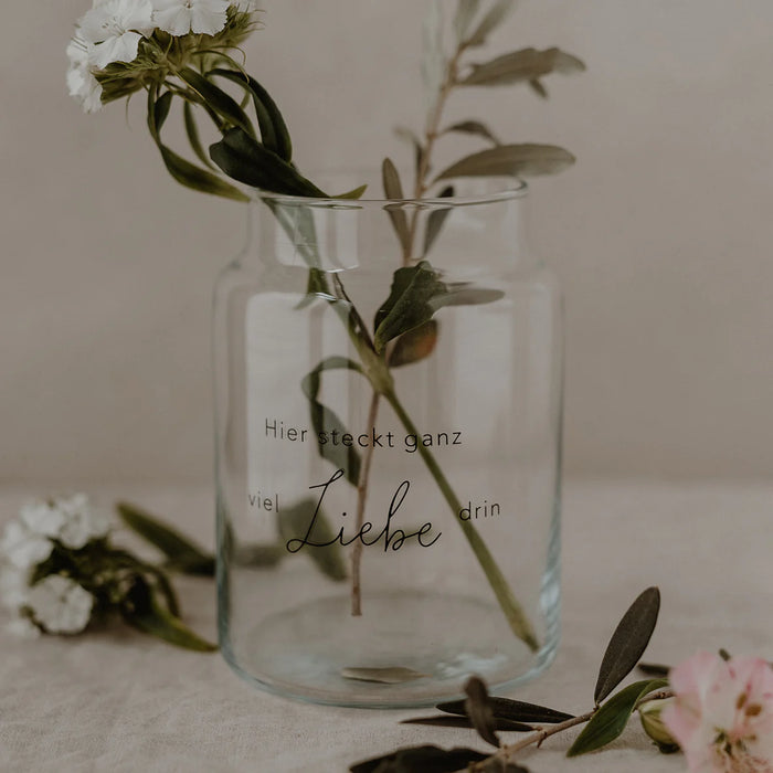 Vase aus Glas - Hier steckt ganz viel Liebe drin