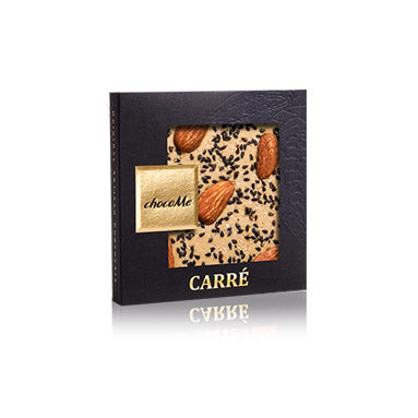 Tafelschokolade "Carré" mit weißer Schokolade, Sesam und Mandel